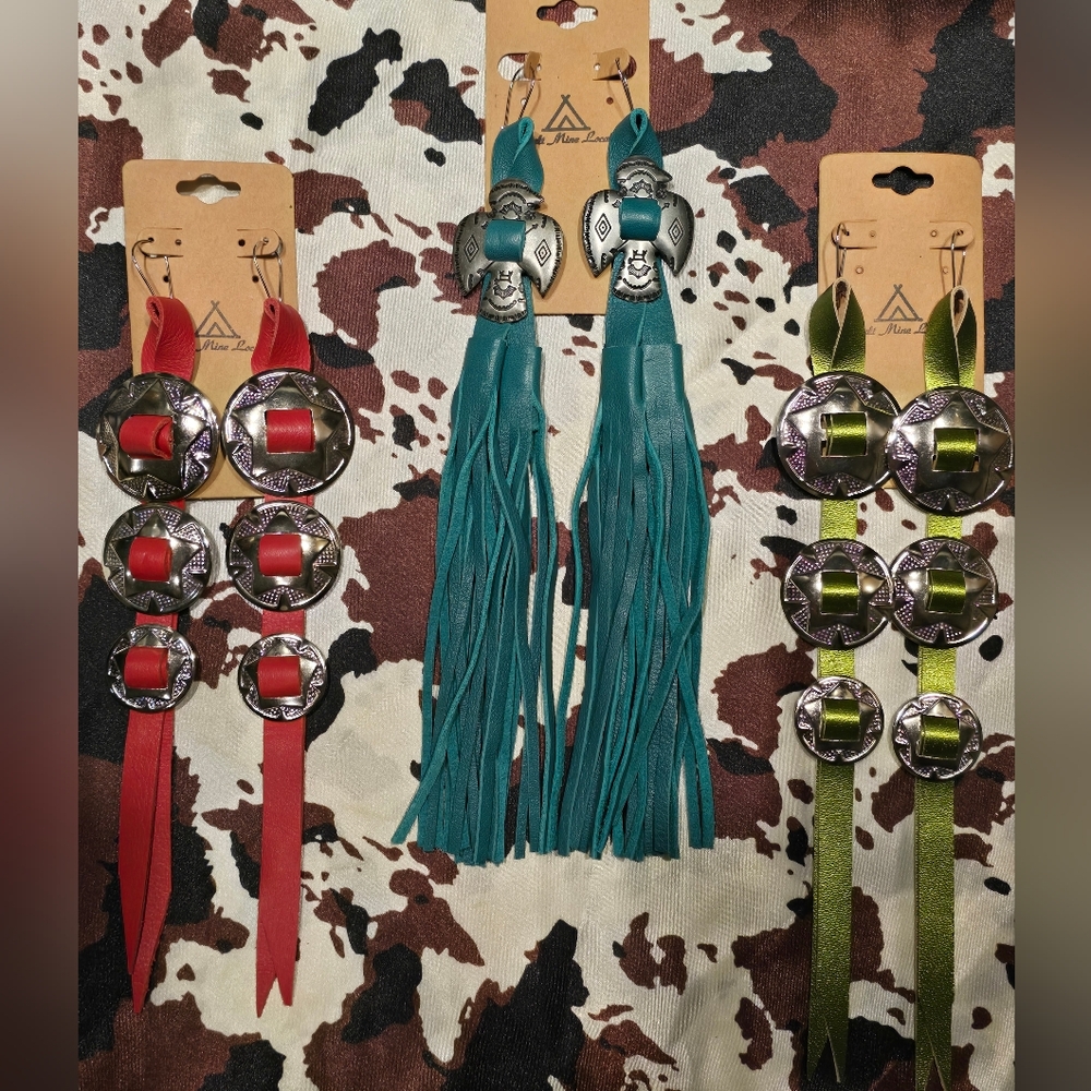 Western Concho Fringe Earrings